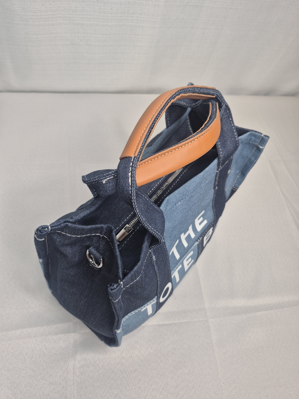 Fashion Patchwork Denim Tote Bag NWOT - Picture 9 of 12